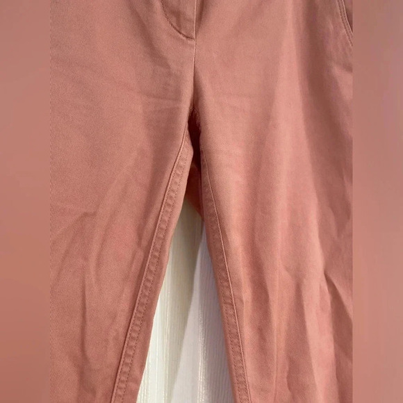 Loft Outlet Coral Modern Chino Crop Undone Hem Pockets Pants Size 4 Flat Front - Picture 6 of 16